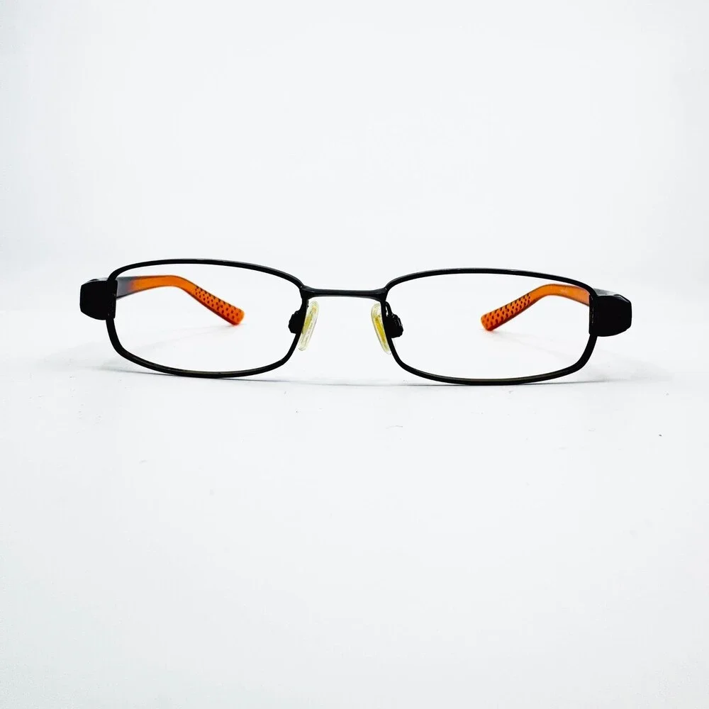 Nike Eyeglasses Mens Black Orange Rectangular NIKE 4166 008 48-18-140